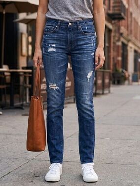 Dégaine High Waist Distressed Boyfriend Jeans 25